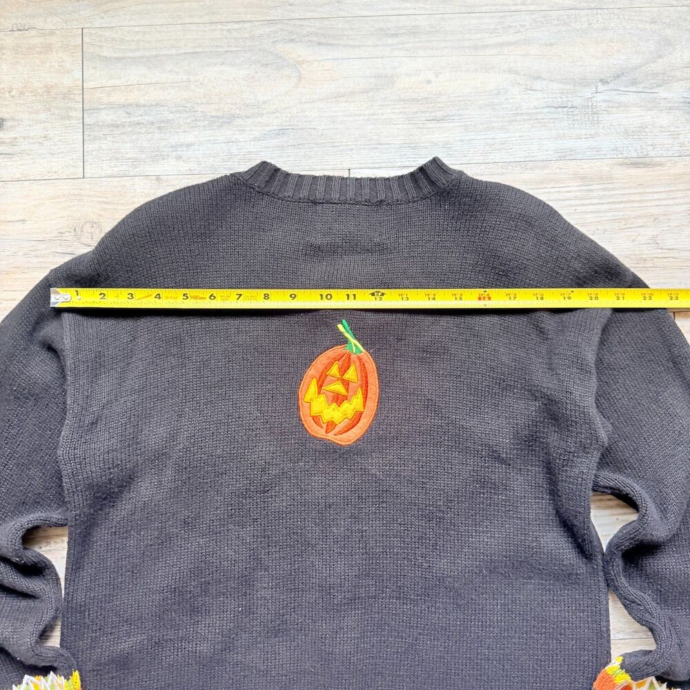 Vintage Halloween Sweater Cardigan Small 2001 Tiara International Ghost Pumpkin - Picture 8 of 13